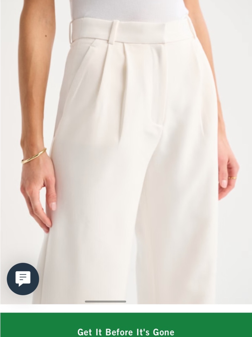 Abercrombie & Fitch Wide-Leg High-Rise Pants in Beige NOT white